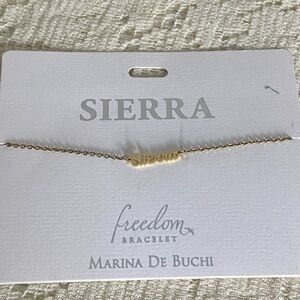 Marina de Buchi Freedom Name Bracelet “Sierra” gold tone nickel free